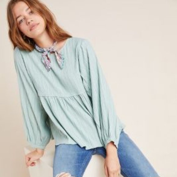Rowan Dolman-Sleeved Blouse in Sky - Picture 2 of 2